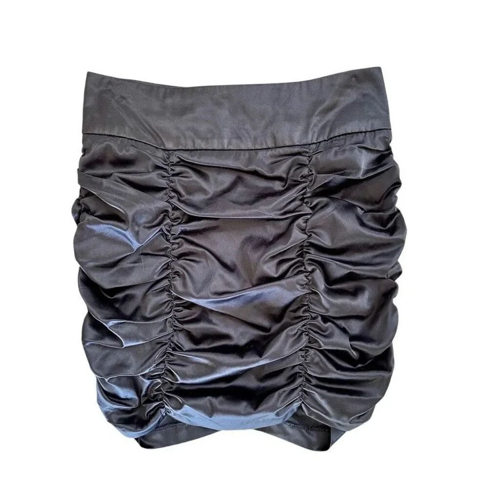 Papaya black ruched fitted skirt